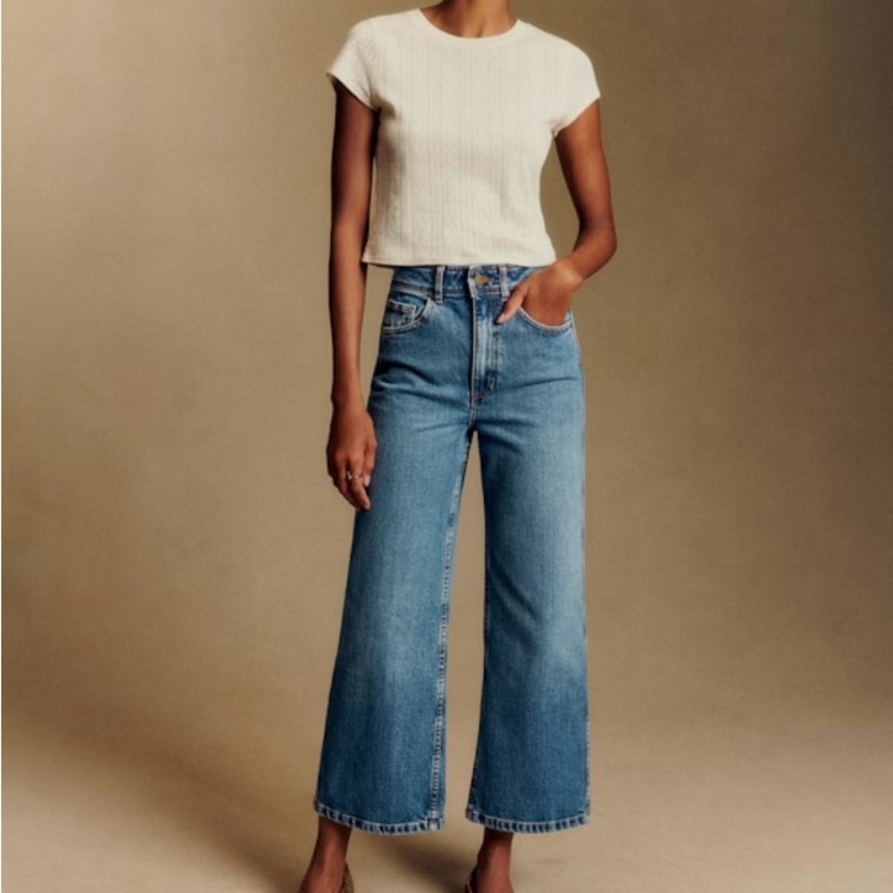 Sezane Le-Crop Light Wash Straight-Leg Jeans Size 6 - Picture 4 of 16